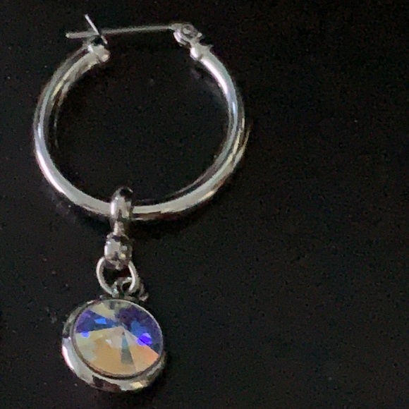 COPY - COPY - NWOT MYKA BRIGHT RHODIUM SILVER Med. HOOP … - Picture 9 of 13